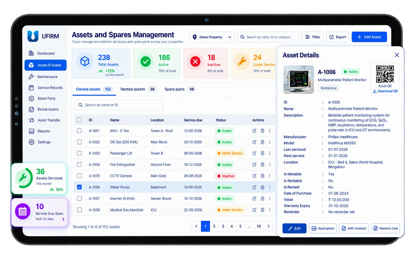 Assets & Spares Automation module