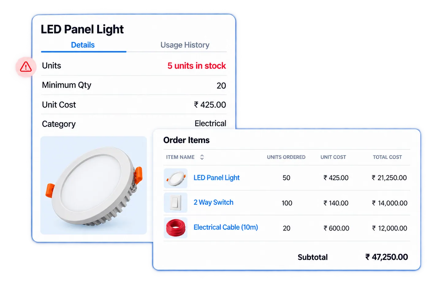 Inventory & Vendor Automation ERP module